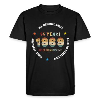 55 Years Old Made In 1969 Vintage February 1969 - T-shirt Premium bio Homme - noir - Devant - Nico (187cm)