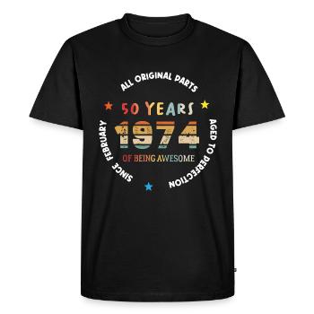 50 Years Old Made In 1974 Vintage February 1974 - T-shirt Premium bio Homme - noir - Devant - Nico (187cm)