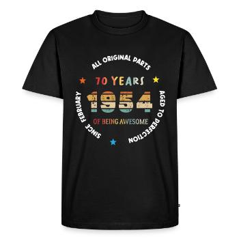 70 Years Old Made In 1954 Vintage February 1954 - T-shirt Premium bio Homme - noir - Devant - Nico (187cm)