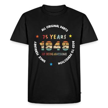 75 Years Old Made In 1949 Vintage February 1949 - T-shirt Premium bio Homme - noir - Devant - Nico (187cm)