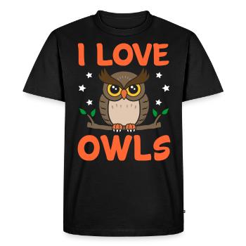 owl - Men's Premium Organic T-Shirt - black - Front - Nico (187cm)