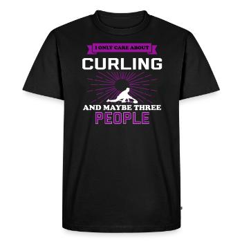 Curling et peut-être 3 personnes - T-shirt Premium bio Homme - noir - Devant - Nico (187cm)