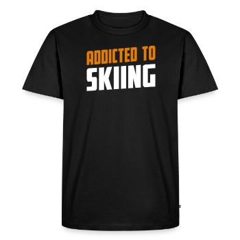 Accro au ski ski présent - T-shirt Premium bio Homme - noir - Devant - Nico (187cm)
