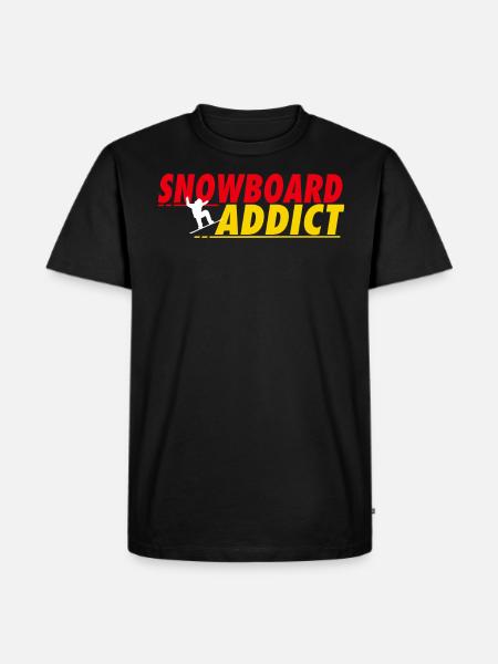 Snowboard Addict - Männer Premium Bio T-Shirt - Schwarz