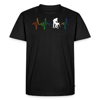 Charpentier homosexuel - T-shirt Premium bio Homme - noir - Devant - Nico (187cm)
