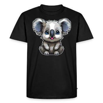 Mignon petit ours koala - T-shirt Premium bio Homme - noir - Devant - Nico (187cm)