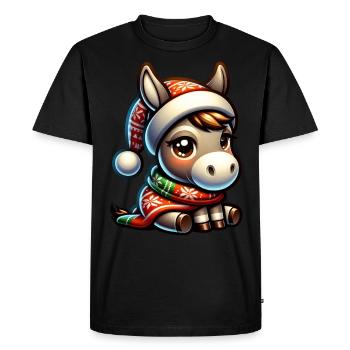 Âne de Noël - T-shirt Premium bio Homme - noir - Devant - Nico (187cm)