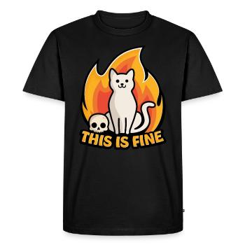This is Fine - Men's Premium Organic T-Shirt - black - Front - Nico (187cm)