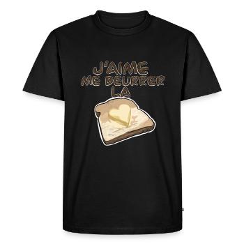J’aime me beurrer la biscotte V2 - T-Shirt Humour - T-shirt Premium bio Homme - noir - Devant - Nico (187cm)