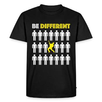 Soyez différent | Guitare, Musique, Concert, Festival - T-shirt Premium bio Homme - noir - Devant - Nico (187cm)
