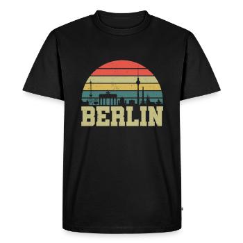 Berlin Shirt Vintage Berlin T-Shirt - Männer Premium Bio T-Shirt - Schwarz - Vorne - Nico (187cm)