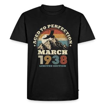 85th birthday - March 1938 - 85 years old - Men's Premium Organic T-Shirt - black - Front - Nico (187cm)