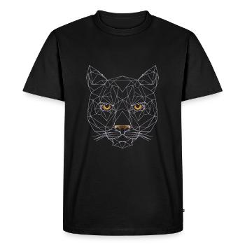 Polygon cat illustration - Men's Premium Organic T-Shirt - black - Front - Nico (187cm)