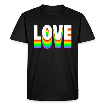 Love Text Rainbow - Men's Premium Organic T-Shirt - black - Front - Nico (187cm)