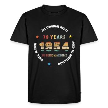 70 Years Old Made In 1954 Vintage March 1954 - T-shirt Premium bio Homme - noir - Devant - Nico (187cm)