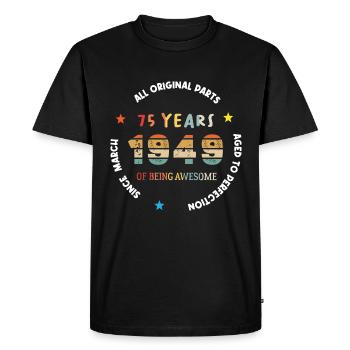 75 Years Old Made In 1949 Vintage March 1949 - T-shirt Premium bio Homme - noir - Devant - Nico (187cm)