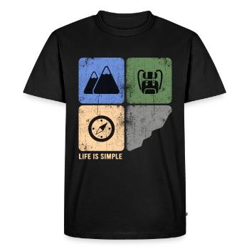 Mountain Hiking Ridge Hike Alpin Bergfex - Men's Premium Organic T-Shirt - black - Front - Nico (187cm)