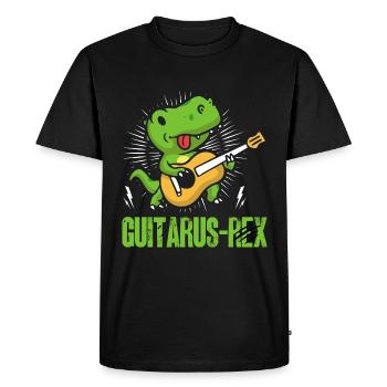 dinosaure trex guitare cadeau guitariste - T-shirt Premium bio Homme - noir - Devant - Nico (187cm)