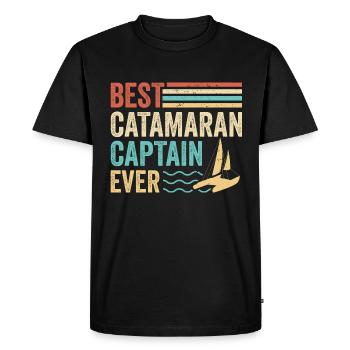 Catamaran Sailing Sailor Meilleur Capitaine de Catamaran - T-shirt Premium bio Homme - noir - Devant - Nico (187cm)
