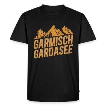 Traversée des Alpes Lac Garmisch de Garde - T-shirt Premium bio Homme - noir - Devant - Nico (187cm)