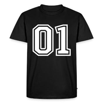 01 numéro un numéro - T-shirt Premium bio Homme - noir - Devant - Nico (187cm)