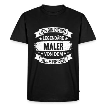 Maler Legendär Spruch - Männer Premium Bio T-Shirt - Schwarz - Vorne - Nico (187cm)