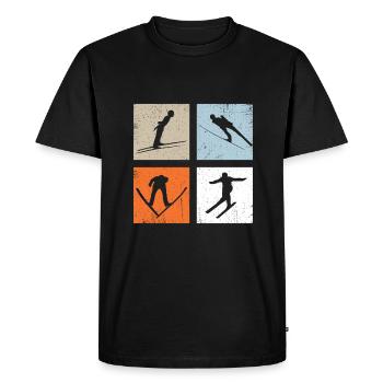 Ski jumping Vintage winter sports - Men's Premium Organic T-Shirt - black - Front - Nico (187cm)