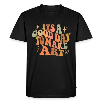 Professeur d’art Drôle de dicteur Cours d’art Cours d’art - T-shirt Premium bio Homme - noir - Devant - Nico (187cm)