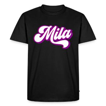 Mila | Colors changeable - Men's Premium Organic T-Shirt - black - Front - Nico (187cm)