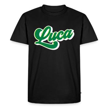 Luca | Colors changeable - Men's Premium Organic T-Shirt - black - Front - Nico (187cm)