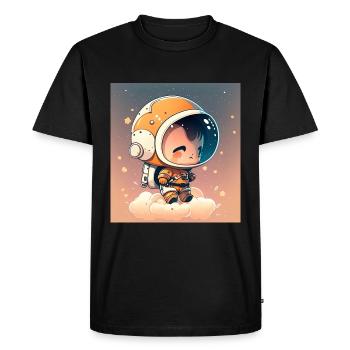 Mignon Chibi Astronaute - T-shirt Premium bio Homme - noir - Devant - Nico (187cm)