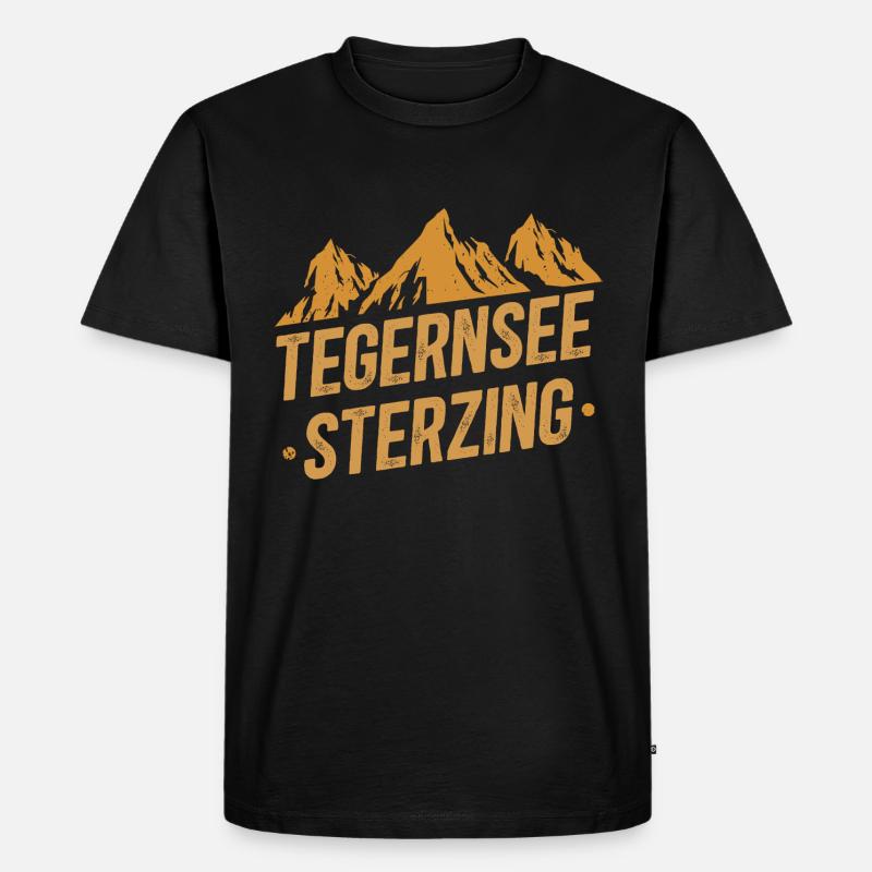 Alpenüberquerung Tegernsee Sterzing - Männer Premium Bio T-Shirt - Schwarz