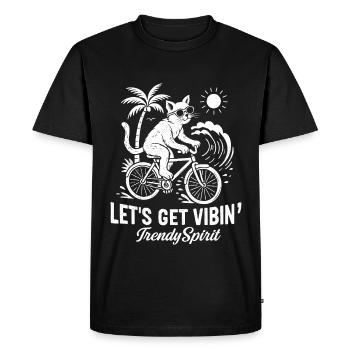 Cycling cat - Men's Premium Organic T-Shirt - black - Front - Nico (187cm)