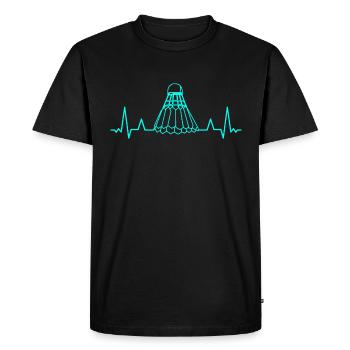 Heartbeat Badminton Badminton Badminton - T-shirt Premium bio Homme - noir - Devant - Nico (187cm)