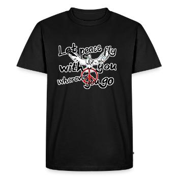Let peace fly with you - Men's Premium Organic T-Shirt - black - Front - Nico (187cm)