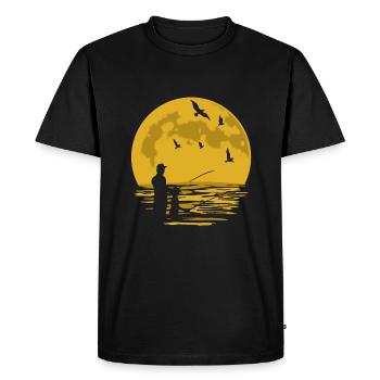 papa père et fils pêche pêche pêche cadeau pêche - T-shirt Premium bio Homme - noir - Devant - Nico (187cm)
