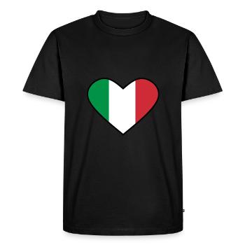 Italian heart - Men's Premium Organic T-Shirt - black - Front - Nico (187cm)