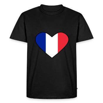 coeur de la france - T-shirt Premium bio Homme - noir - Devant - Nico (187cm)