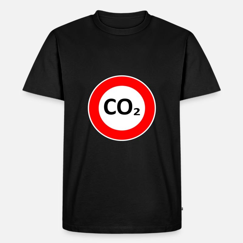 CO2 Schild - Männer Premium Bio T-Shirt - Schwarz