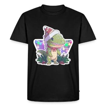 dinosaure de Noël, cadeau, - T-shirt Premium bio Homme - noir - Devant - Nico (187cm)