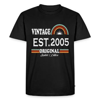 2005 vintage vintage cadeau d’anniversaire rétro - T-shirt Premium bio Homme - noir - Devant - Nico (187cm)