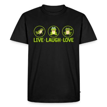 LIVE LAUGH LOVE - Tshirt grenouille - T-shirt Premium bio Homme - noir - Devant - Nico (187cm)