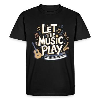 Let the Music Play Retro Design - T-shirt Premium bio Homme - noir - Devant - Nico (187cm)