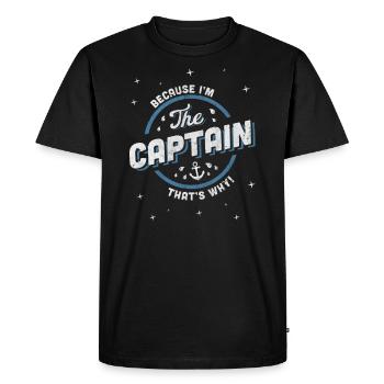Capitaine - T-shirt Premium bio Homme - noir - Devant - Nico (187cm)