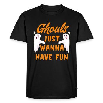 Happy Halloween Spookey Ghost Ghouls Funny - Men's Premium Organic T-Shirt - black - Front - Nico (187cm)
