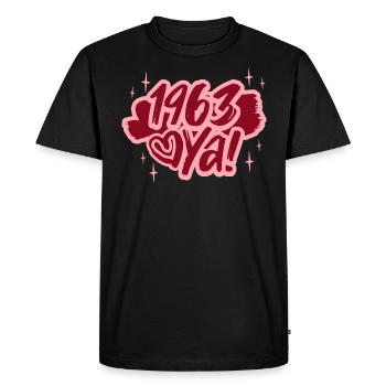 Ya Année De Naissance 1963 Anniversaire 60 Ans - T-shirt Premium bio Homme - noir - Devant - Nico (187cm)