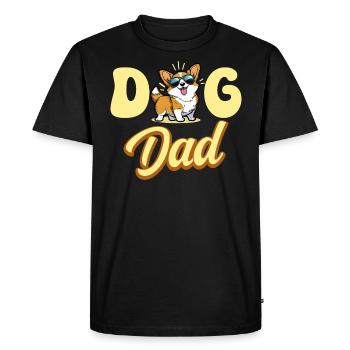 Papa Amoureux De Chiens Papa Chien Corgi - T-shirt Premium bio Homme - noir - Devant - Nico (187cm)
