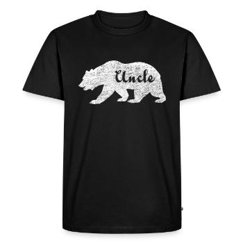 Oncle ours. Cadeaux pour oncles. Camping. Faune. - T-shirt Premium bio Homme - noir - Devant - Nico (187cm)