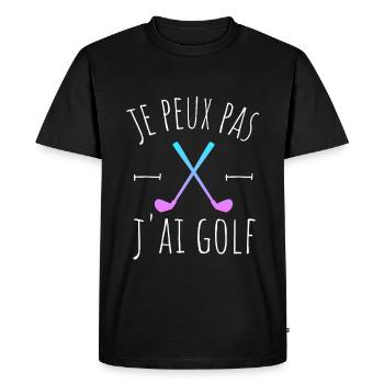 je peux pas j ai golf clubs - T-shirt Premium bio Homme - noir - Devant - Nico (187cm)