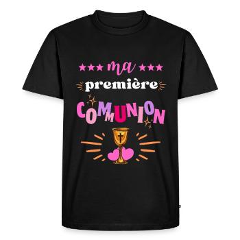 Ma Premiere Communion Fille - T-shirt Premium bio Homme - noir - Devant - Nico (187cm)
